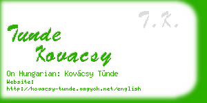 tunde kovacsy business card