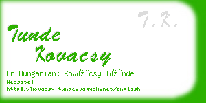 tunde kovacsy business card